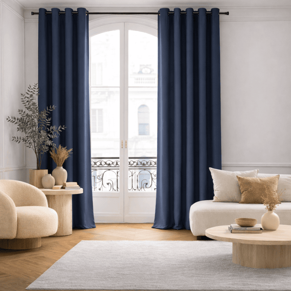 Rideau thermique bleu nuit