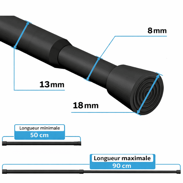 Tringle à rideau noir