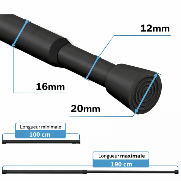 Tringle à rideau noir