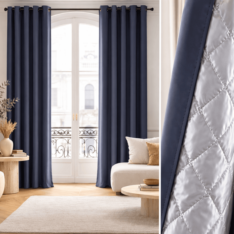 Rideau thermique bleu nuit