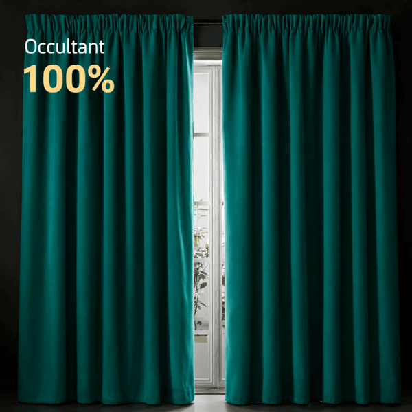 Rideau occultant velours vert émeraude