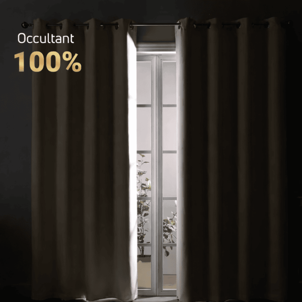Rideau occultant taupe